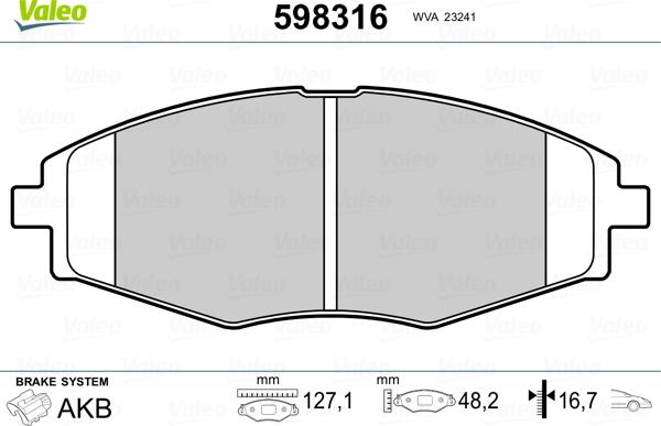 Valeo 598316 - Komplet Pločica, disk-kočnica www.molydon.hr