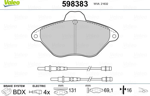 Valeo 598383 - Komplet Pločica, disk-kočnica www.molydon.hr