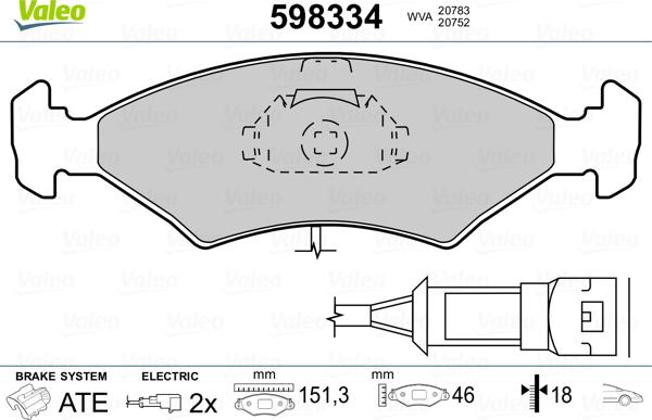 Valeo 598334 - Komplet Pločica, disk-kočnica www.molydon.hr