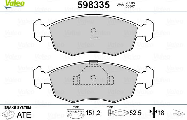 Valeo 598335 - Komplet Pločica, disk-kočnica www.molydon.hr