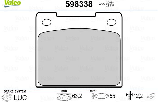 Valeo 598338 - Komplet Pločica, disk-kočnica www.molydon.hr