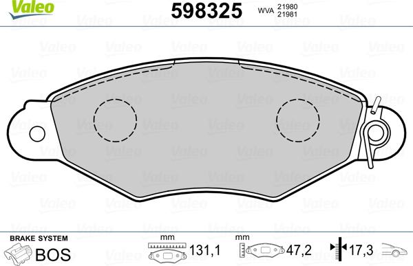 Valeo 598325 - Komplet Pločica, disk-kočnica www.molydon.hr