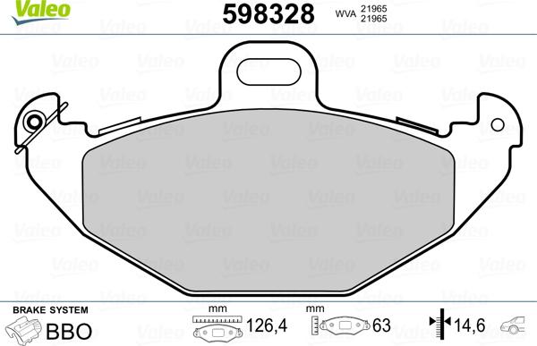 Valeo 598328 - Komplet Pločica, disk-kočnica www.molydon.hr