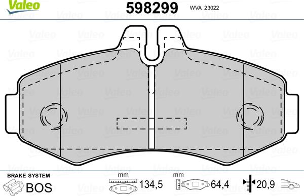 Valeo 598299 - Komplet Pločica, disk-kočnica www.molydon.hr