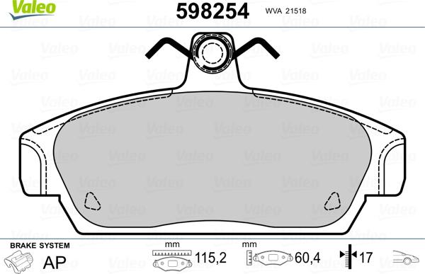 Valeo 598254 - Komplet Pločica, disk-kočnica www.molydon.hr