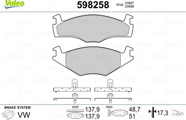 Valeo 598258 - Komplet Pločica, disk-kočnica www.molydon.hr