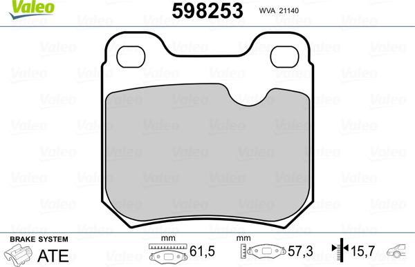 Valeo 598253 - Komplet Pločica, disk-kočnica www.molydon.hr