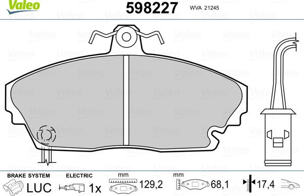 Valeo 598227 - Komplet Pločica, disk-kočnica www.molydon.hr