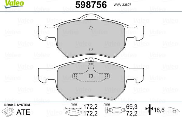 Valeo 598756 - Komplet Pločica, disk-kočnica www.molydon.hr