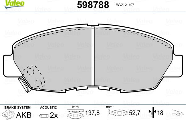 Valeo 598788 - Komplet Pločica, disk-kočnica www.molydon.hr