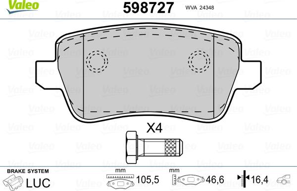 Valeo 598727 - Komplet Pločica, disk-kočnica www.molydon.hr