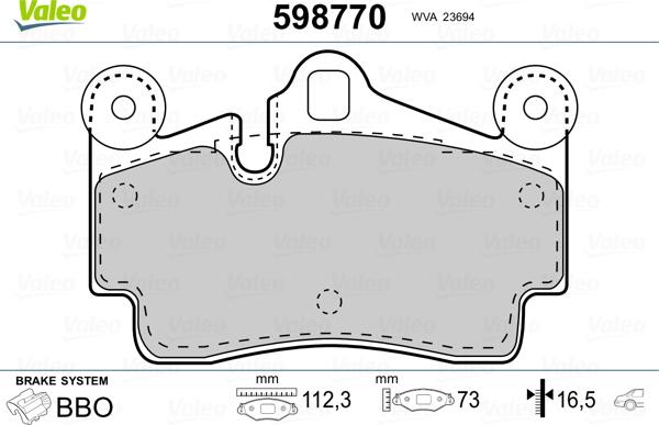 Valeo 598770 - Komplet Pločica, disk-kočnica www.molydon.hr