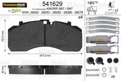 Valeo 541629 - Komplet Pločica, disk-kočnica www.molydon.hr