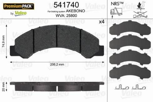 Valeo 541740 - Komplet Pločica, disk-kočnica www.molydon.hr