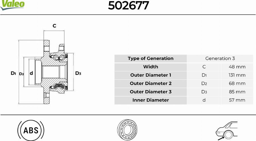 Valeo 502677 - Komplet Ležaja kotača www.molydon.hr