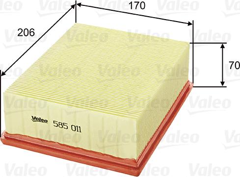 Valeo 585011 - Filter za zrak www.molydon.hr