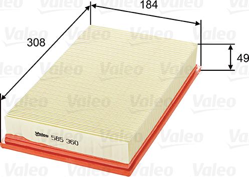 Valeo 585360 - Filter za zrak www.molydon.hr