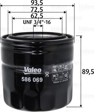 Valeo 586069 - Filter za ulje www.molydon.hr