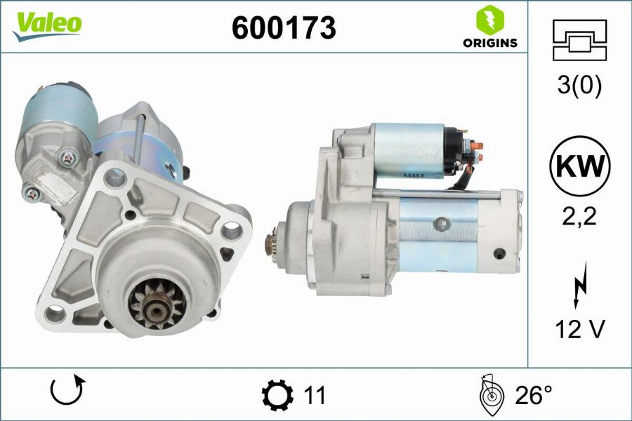 Valeo 600173 - Starter www.molydon.hr