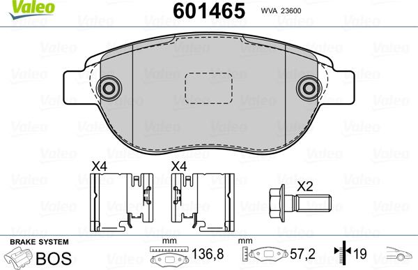 Valeo 601465 - Komplet Pločica, disk-kočnica www.molydon.hr