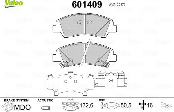 Valeo 601409 - Komplet Pločica, disk-kočnica www.molydon.hr