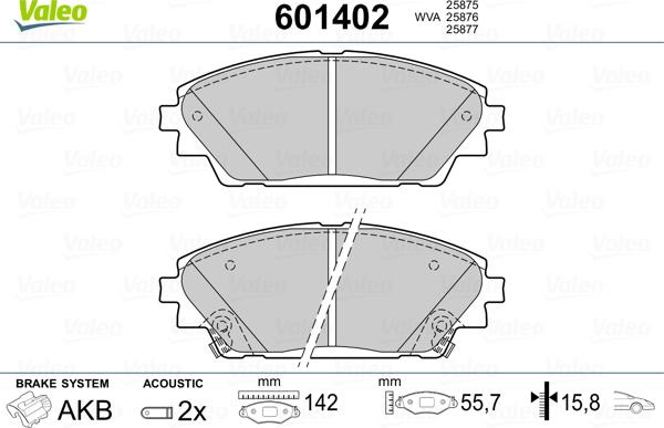 Valeo 601402 - Komplet Pločica, disk-kočnica www.molydon.hr