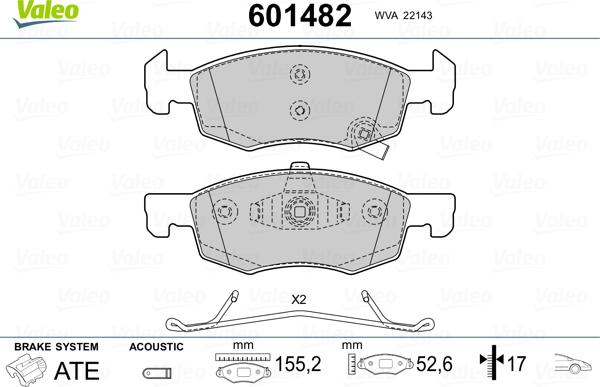 Valeo 601482 - Komplet Pločica, disk-kočnica www.molydon.hr