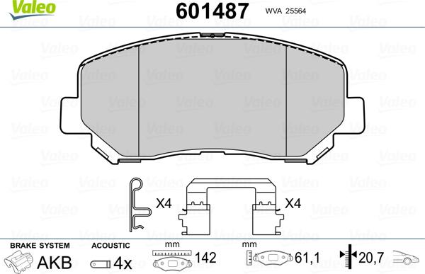 Valeo 601487 - Komplet Pločica, disk-kočnica www.molydon.hr