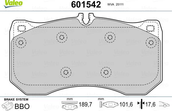 Valeo 601542 - Komplet Pločica, disk-kočnica www.molydon.hr