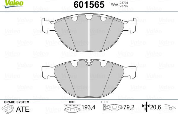 Valeo 601565 - Komplet Pločica, disk-kočnica www.molydon.hr