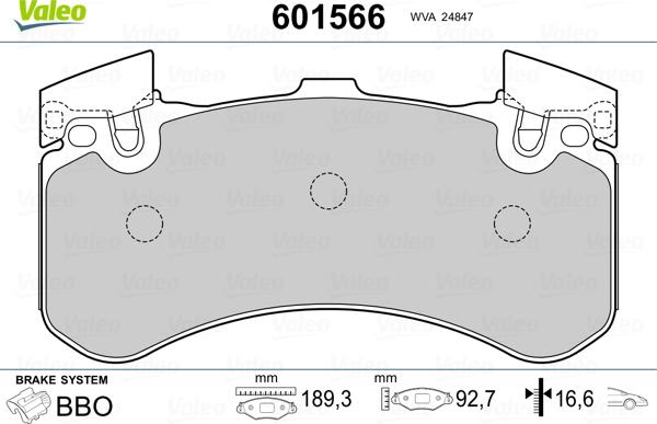 Valeo 601566 - Komplet Pločica, disk-kočnica www.molydon.hr