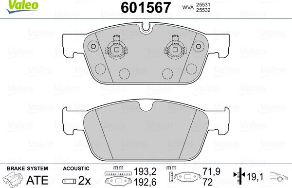 Valeo 601567 - Komplet Pločica, disk-kočnica www.molydon.hr