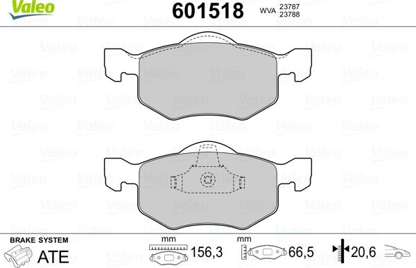 Valeo 601518 - Komplet Pločica, disk-kočnica www.molydon.hr