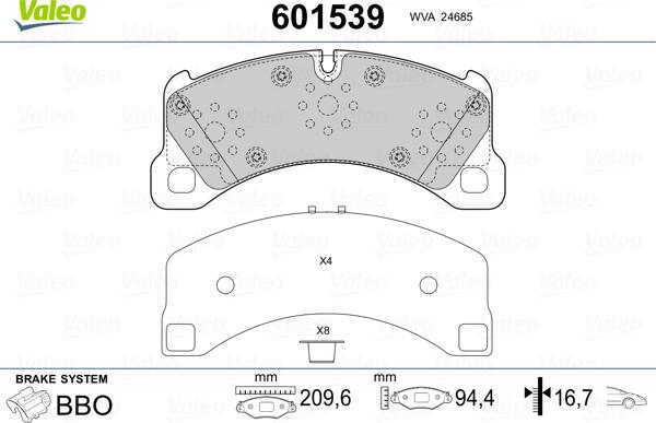 Valeo 601539 - Komplet Pločica, disk-kočnica www.molydon.hr