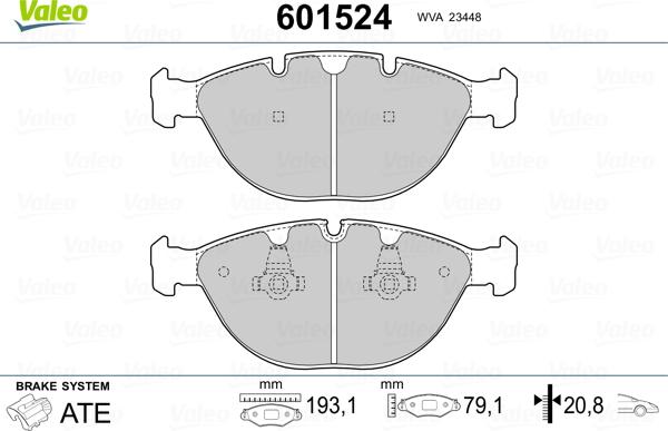 Valeo 601524 - Komplet Pločica, disk-kočnica www.molydon.hr