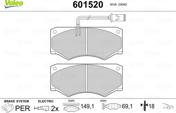 Valeo 601520 - Komplet Pločica, disk-kočnica www.molydon.hr