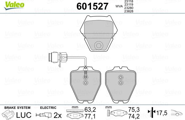 Valeo 601527 - Komplet Pločica, disk-kočnica www.molydon.hr