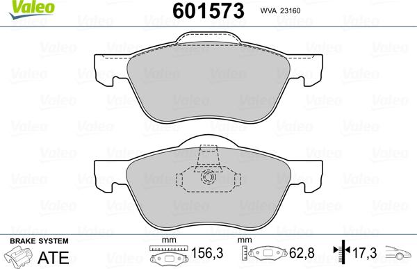 Valeo 601573 - Komplet Pločica, disk-kočnica www.molydon.hr