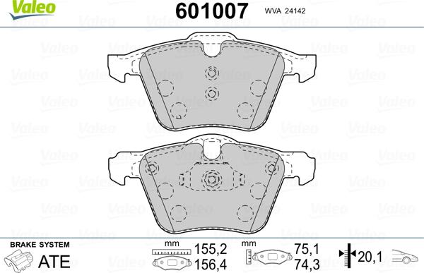 Valeo 601007 - Komplet Pločica, disk-kočnica www.molydon.hr