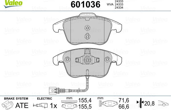 Valeo 601036 - Komplet Pločica, disk-kočnica www.molydon.hr