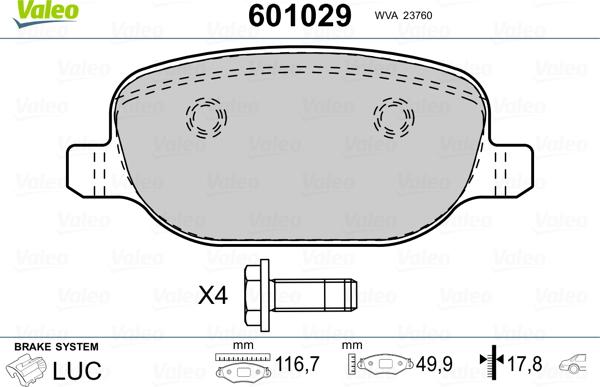 Valeo 601029 - Komplet Pločica, disk-kočnica www.molydon.hr