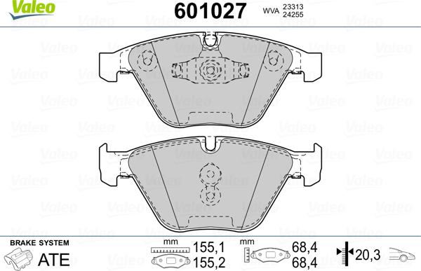 Valeo 601027 - Komplet Pločica, disk-kočnica www.molydon.hr