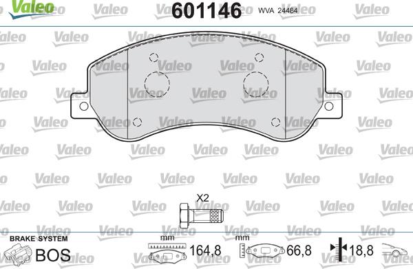 Valeo 601146 - Komplet Pločica, disk-kočnica www.molydon.hr