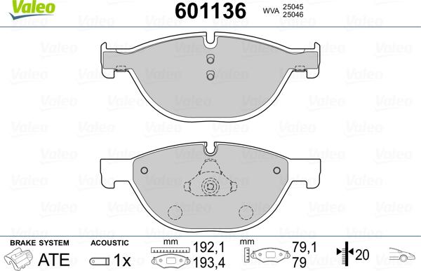 Valeo 601136 - Komplet Pločica, disk-kočnica www.molydon.hr