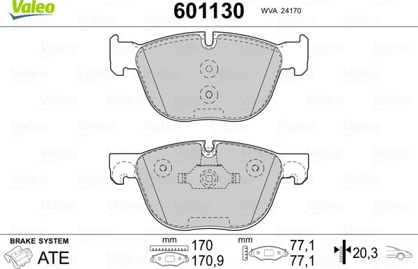 Valeo 601130 - Komplet Pločica, disk-kočnica www.molydon.hr