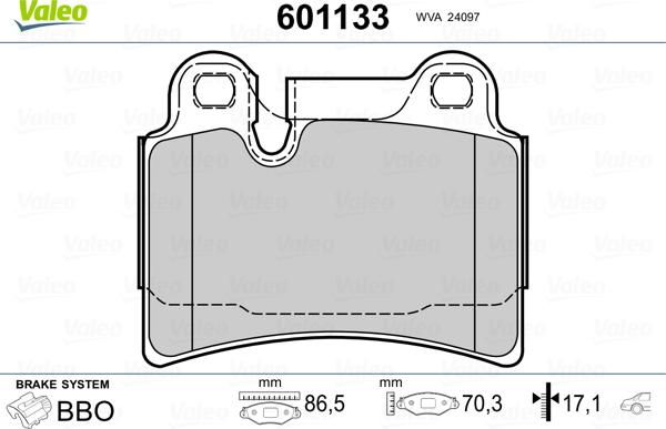 Valeo 601133 - Komplet Pločica, disk-kočnica www.molydon.hr