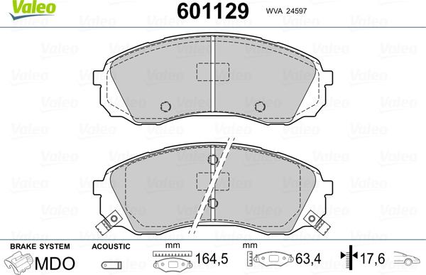 Valeo 601129 - Komplet Pločica, disk-kočnica www.molydon.hr