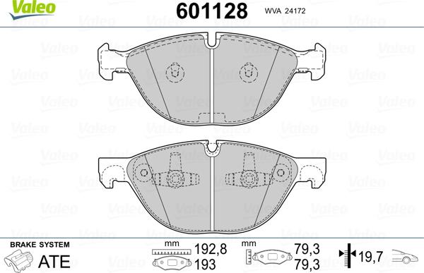 Valeo 601128 - Komplet Pločica, disk-kočnica www.molydon.hr