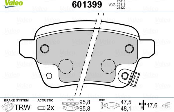 Valeo 601399 - Komplet Pločica, disk-kočnica www.molydon.hr