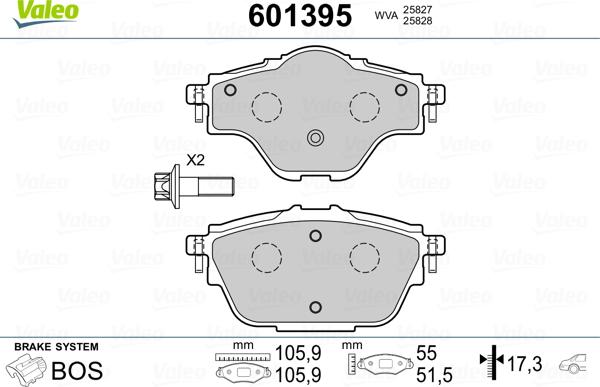 Valeo 601395 - Komplet Pločica, disk-kočnica www.molydon.hr